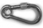 Preview: 1Stk. Karabinerhaken 6x60 m. Sicherheitsmutter & Kausche V4A
