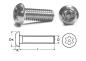 Preview: 25 Stk ISO 7380 M4X8 A2 TX20+PIN Flachrundkopf-Sicherheitsschrauben mit ISR + Pin , Edelstahl