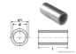 Preview: 10 Stk Rundmuffen M6x20 A2 Gewindemuffen rund, Edelstahl
