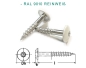 Preview: 100 pcs 9086 4,8x25 TX -RAL 9010 - pure white / Trespo truss head wood screws with six lobe drive, stanless steel A2