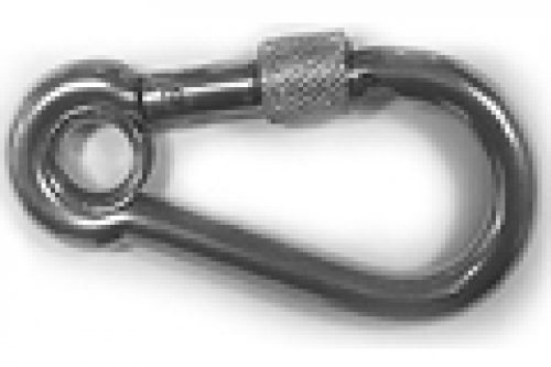 Preview: 1Stk. Karabinerhaken 6x60 m. Sicherheitsmutter & Kausche V4A