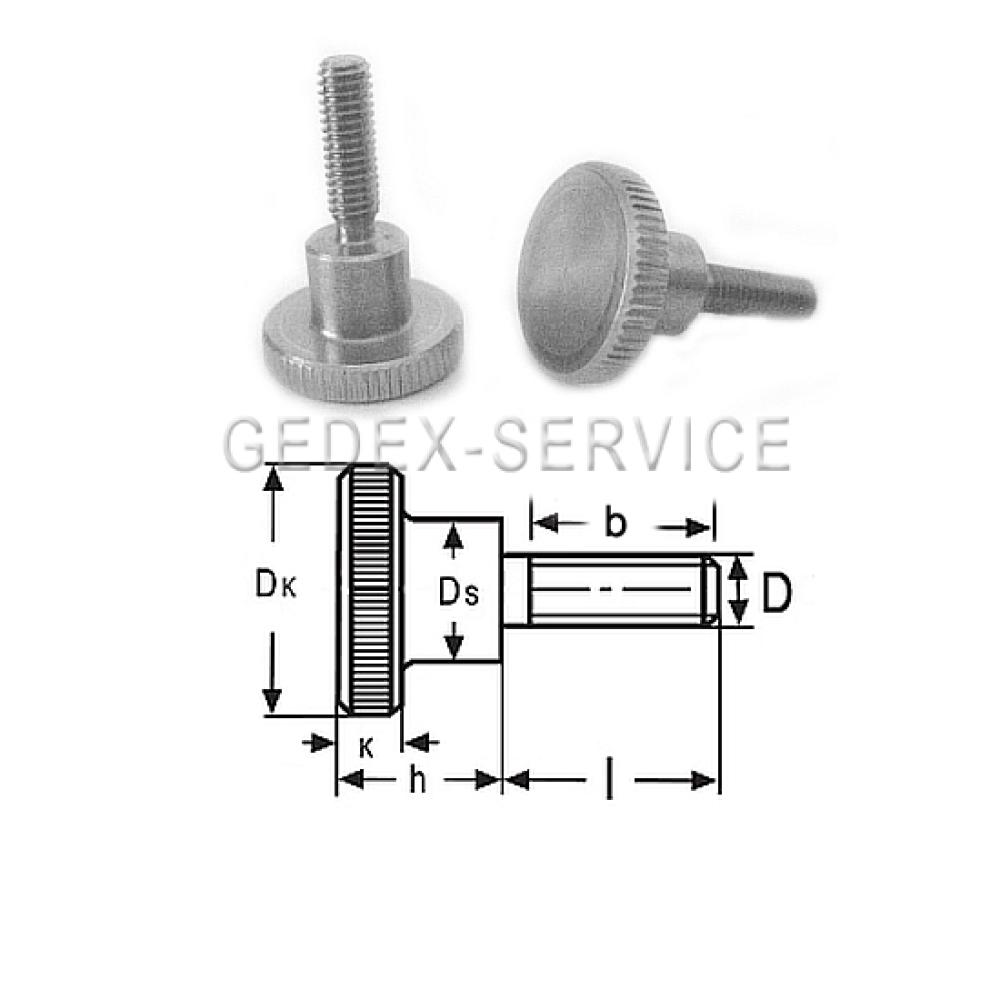 4 pcs DIN 464 M5x25 1.4305 Knurled thumb screw  high type steinless steel  A1