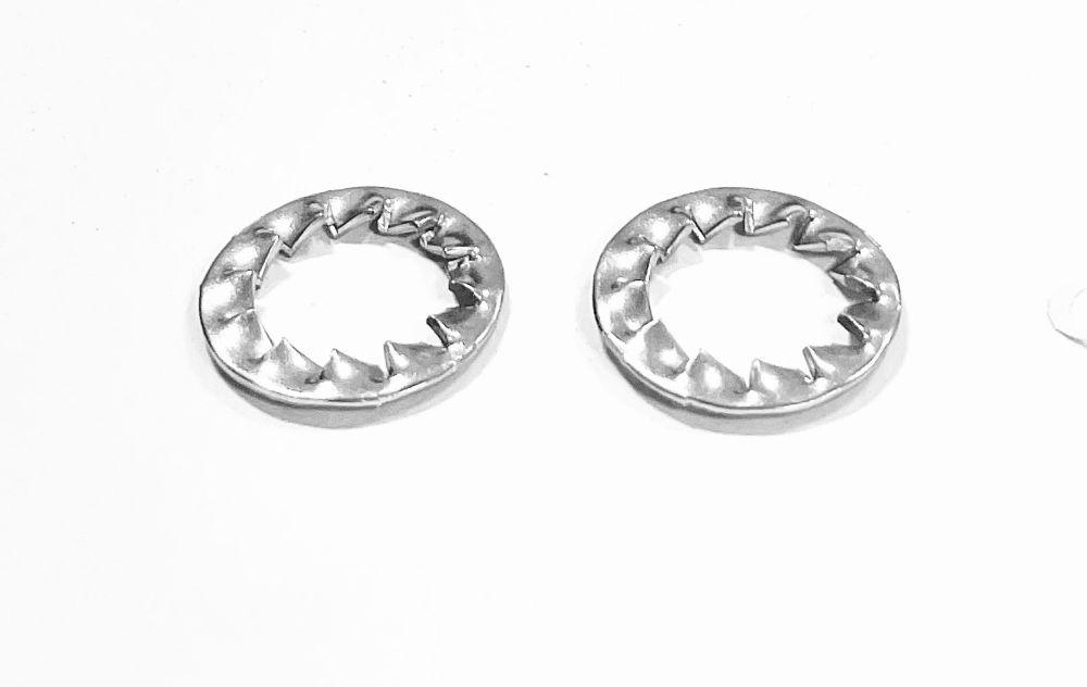 25 pcs 6798 2,2 for M2 type J A2 Serrated lock washers, stainless steel
