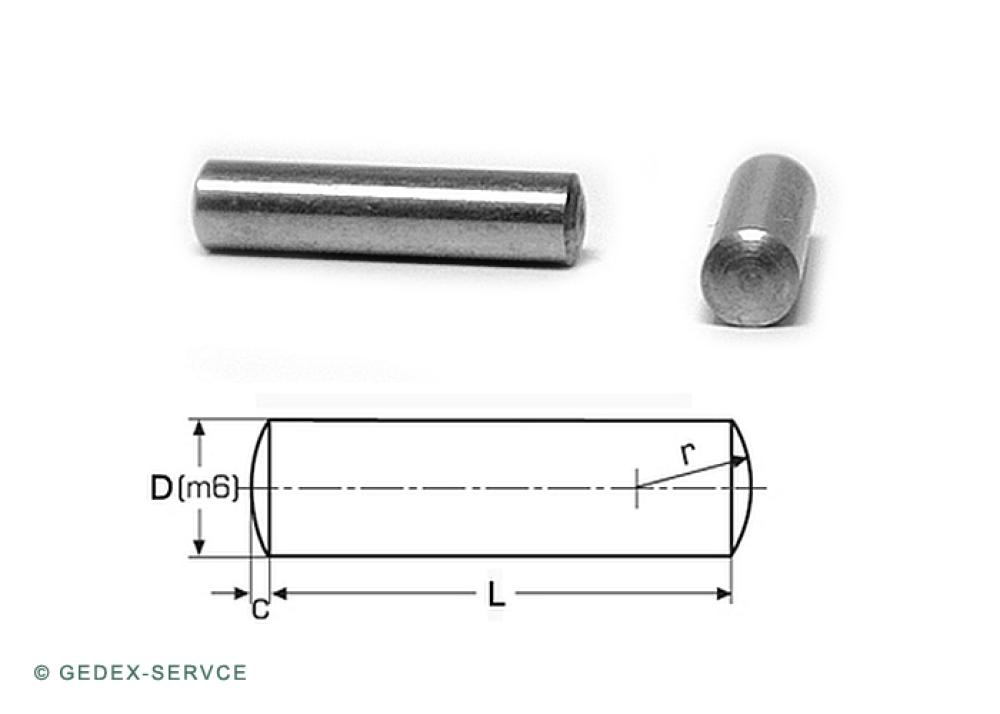 25 pcs DIN 7 4x16 A1 Parallel pins type A, tolerance m6, AISI 303 4m6X16