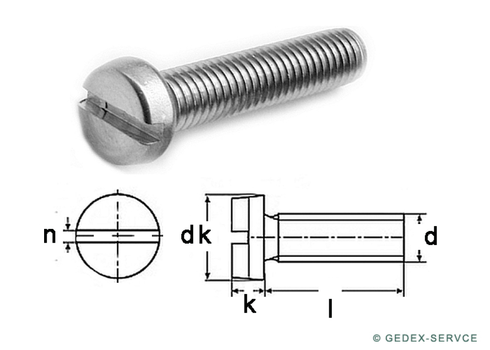 Preview: 50 Stk DIN 84 A2 M1,6x4 A2 Zylinderschrauben mit Schlitz, Edelstahl