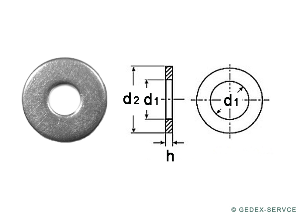 Preview: 50 Stk DIN 9021 2,2 für M2 A2 Scheiben Außendurchmesser ~ 3 x Gewindedurchmesser Edelstahl