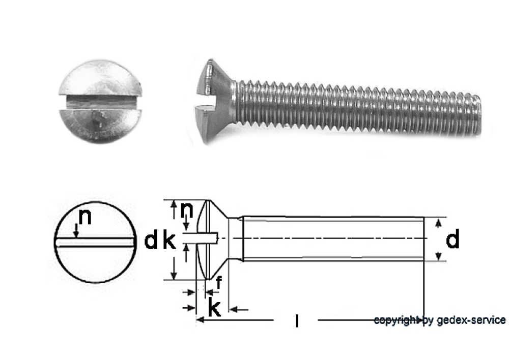 Preview: 50 pcs DIN 964 M2,5x5 A2 Stainless steel Slotted raised countersunk head screws