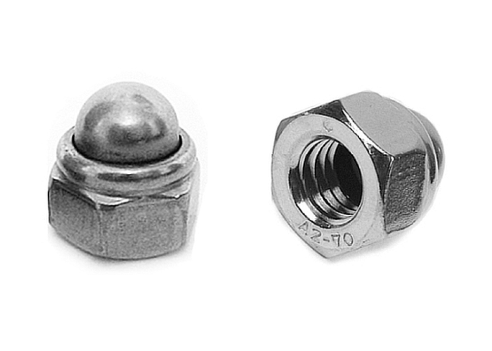 10 pcs DIN 986 M4 Prevailing hexagon domed cap nuts A2