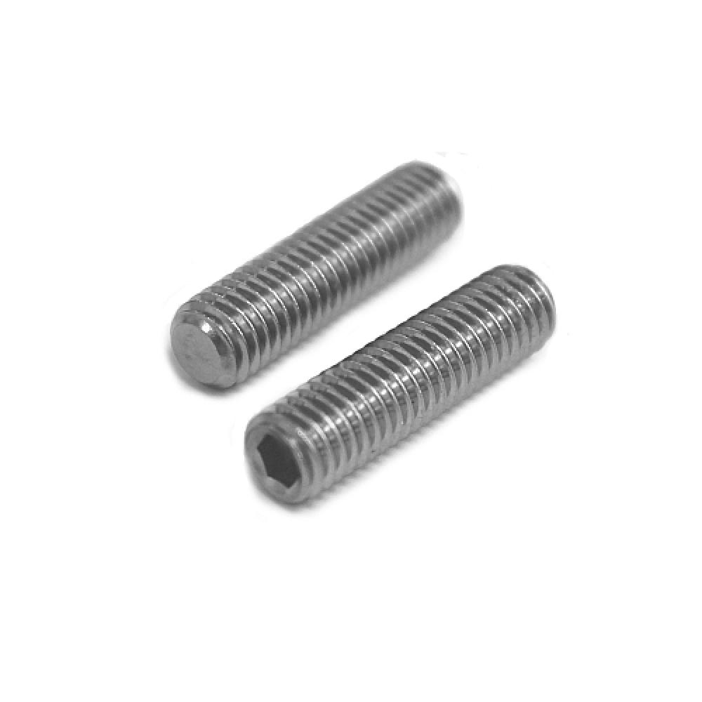 25 pcs DIN 913 M4x8 A2 Hexagon socket set screws w. flat point ISO 4026, stainless steel
