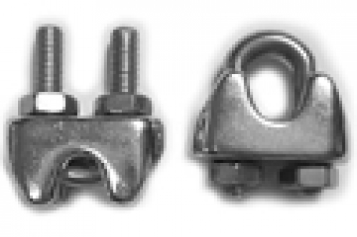2 Drahtseilklemmen, ähnl. DIN 741 Edelstahl V4A für 3mm