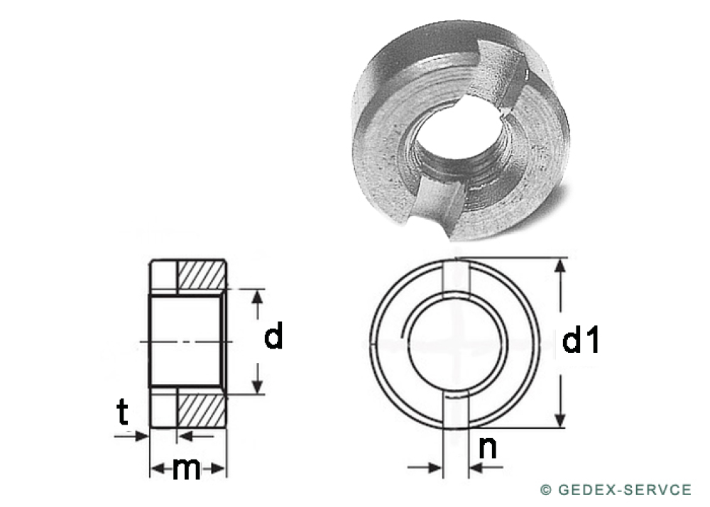 10 pcs  DIN 546 M2,5 1.4305 Slotted round nuts stainless steel A1