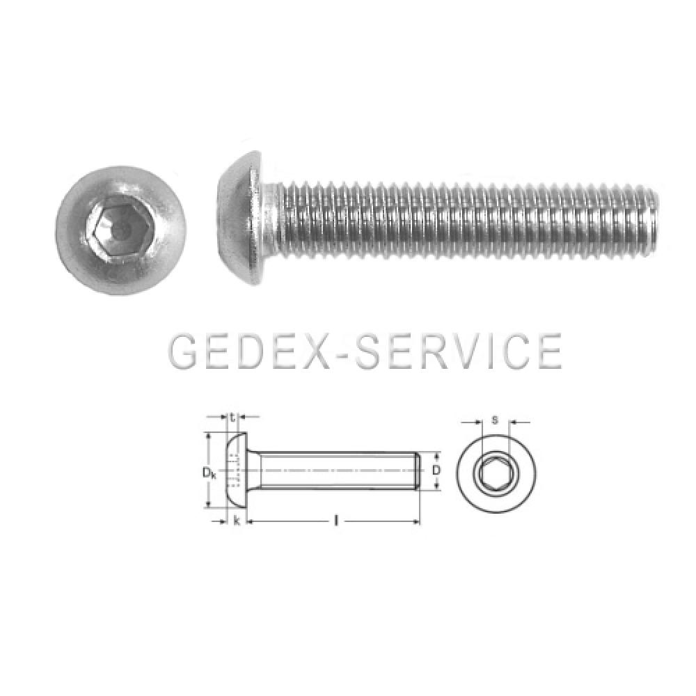 25pcs Hexagon socket button head screws A2 ISO 7380 M8x20