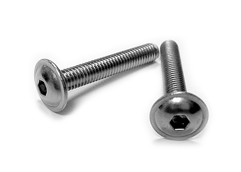 25 pcs ISO 7380-2 M4x8 A2 Hexagon socket button head screw flange with fullthread, stainless steel