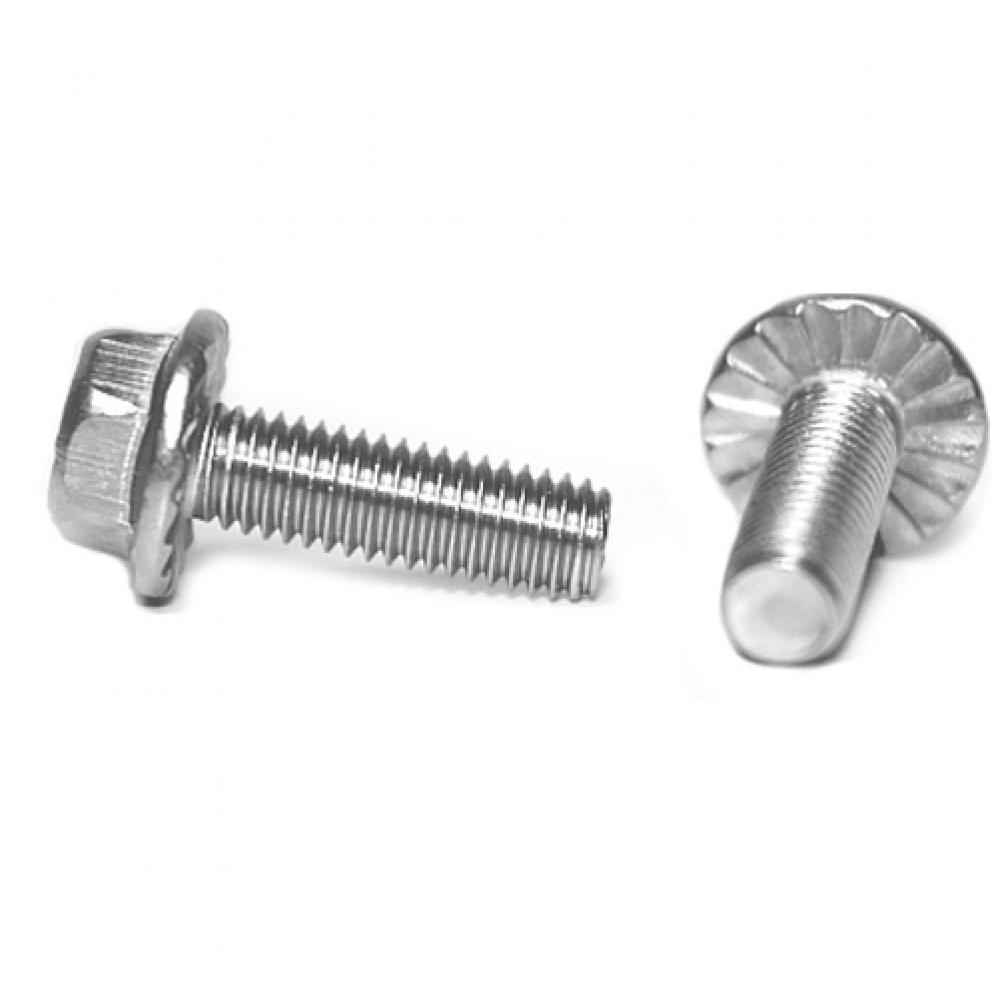 25 pcs DIN 6921 M5x10 A2 Hexagon head screws with flange and serration, stainless steel